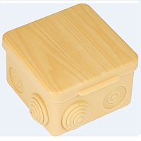 Коробка распределительная EKF PROxima 105x105x50мм (4 ввода) IP54 светлое дерево, распаячная картинка 
